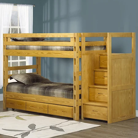 Twin/Twin Bunkbed w/ Ladder Staircase
